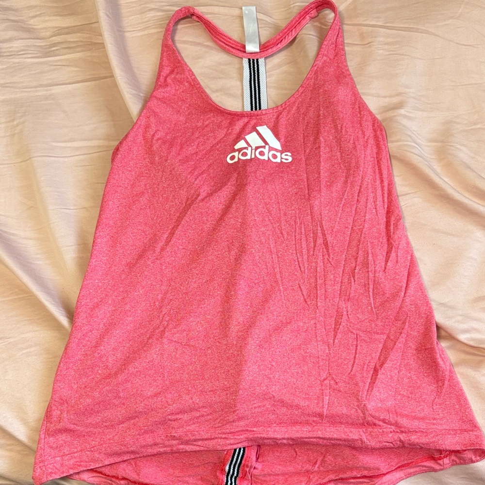 Adidas Coral Racerback Tank with Logo